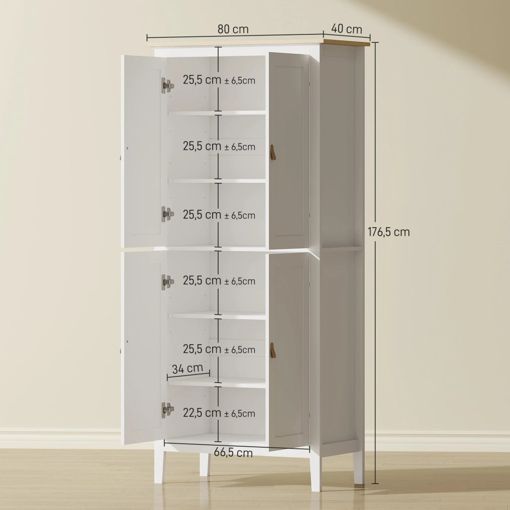 Buffet Cucina con LED e Rilevatore Movimento ¨C zephmum ¨C Bianco 80x40x176.5 cm