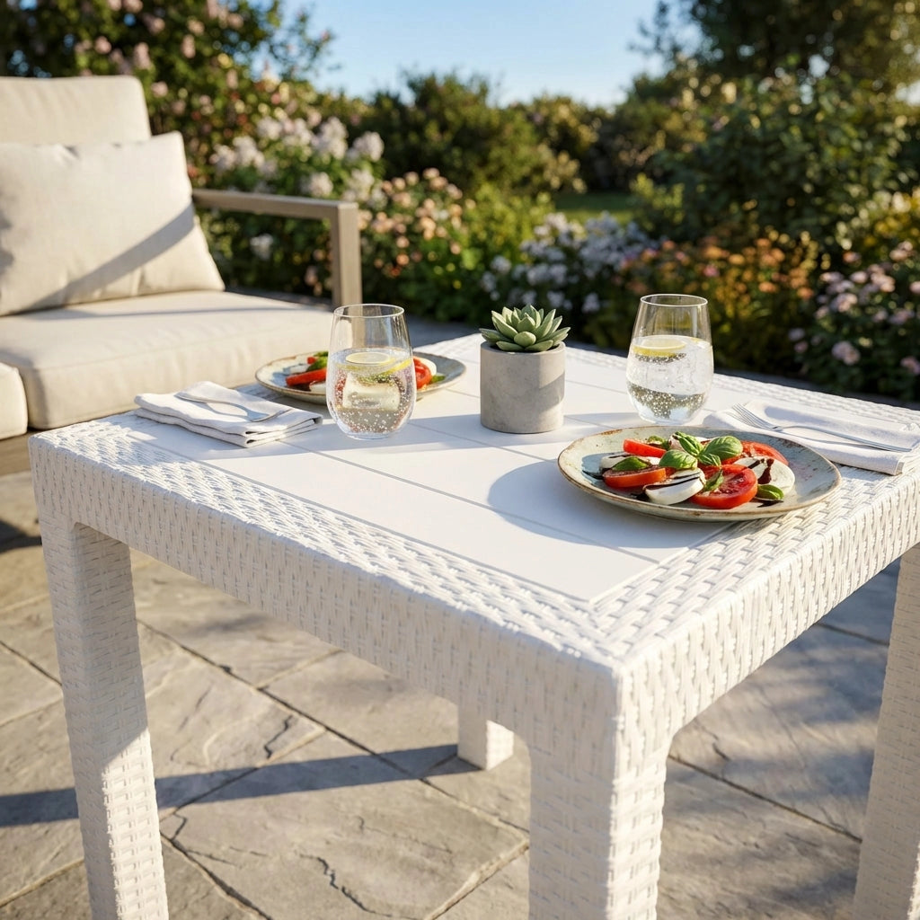 Tavolo da Giardino Quadrato in wicker cm 80x80 - WADE