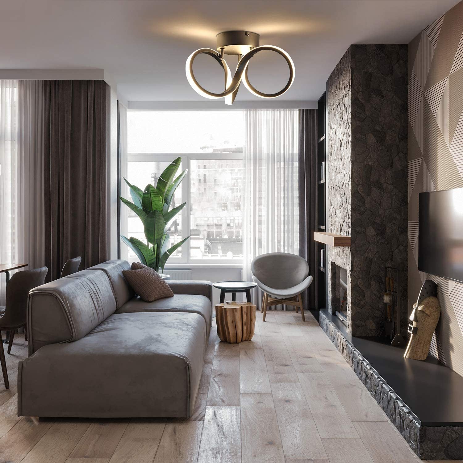 ZMH Lampada da soffitto plafoniera LED moderna 31cm alluminio per interni soggiorno camera letto