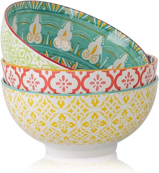 Insalata e Minestra Piatto Grande Porcellana - Set di Piatti Grande per Pasta e Riso - Grande Contenitore per Insalata e Minestra - 83 OZ - Resistenti al Microonde e al Lavastoviglie