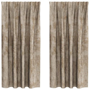 Tende in Velluto con tende 2 pz Champagne 175 x 140 cm Velluto
