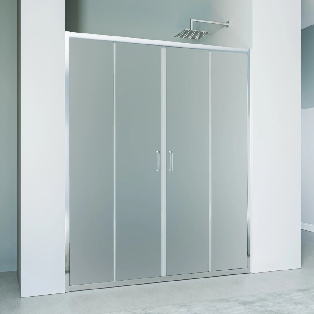 Porta doccia scorrevole ingresso centrale opaca 6mm h195 agata, misura 172