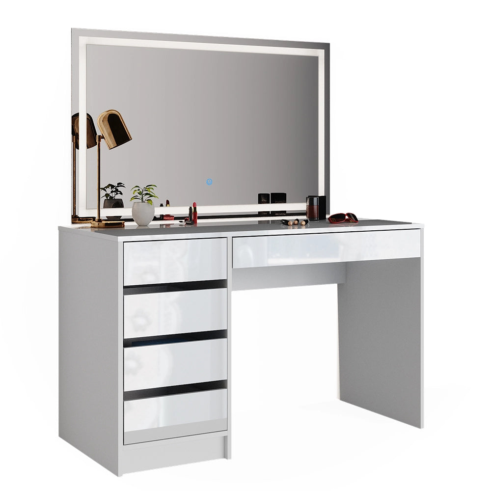 Vicco Tavolo da toeletta Bianco 55 cm con illuminazione a LED