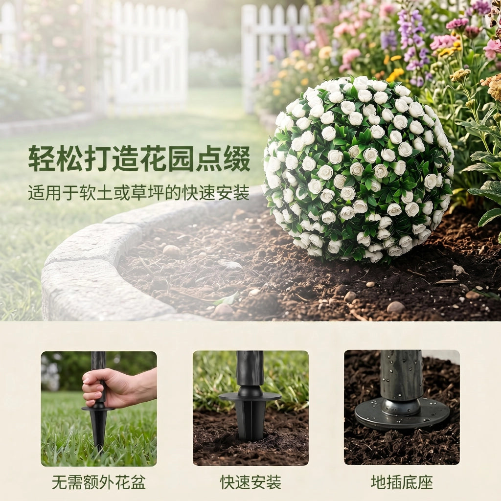 Alberi di Rose Artificiali UV-Resistenti ¨C Xylo ¨C Set 2 Pezzi 55cm Bianco per Esterno Giardino