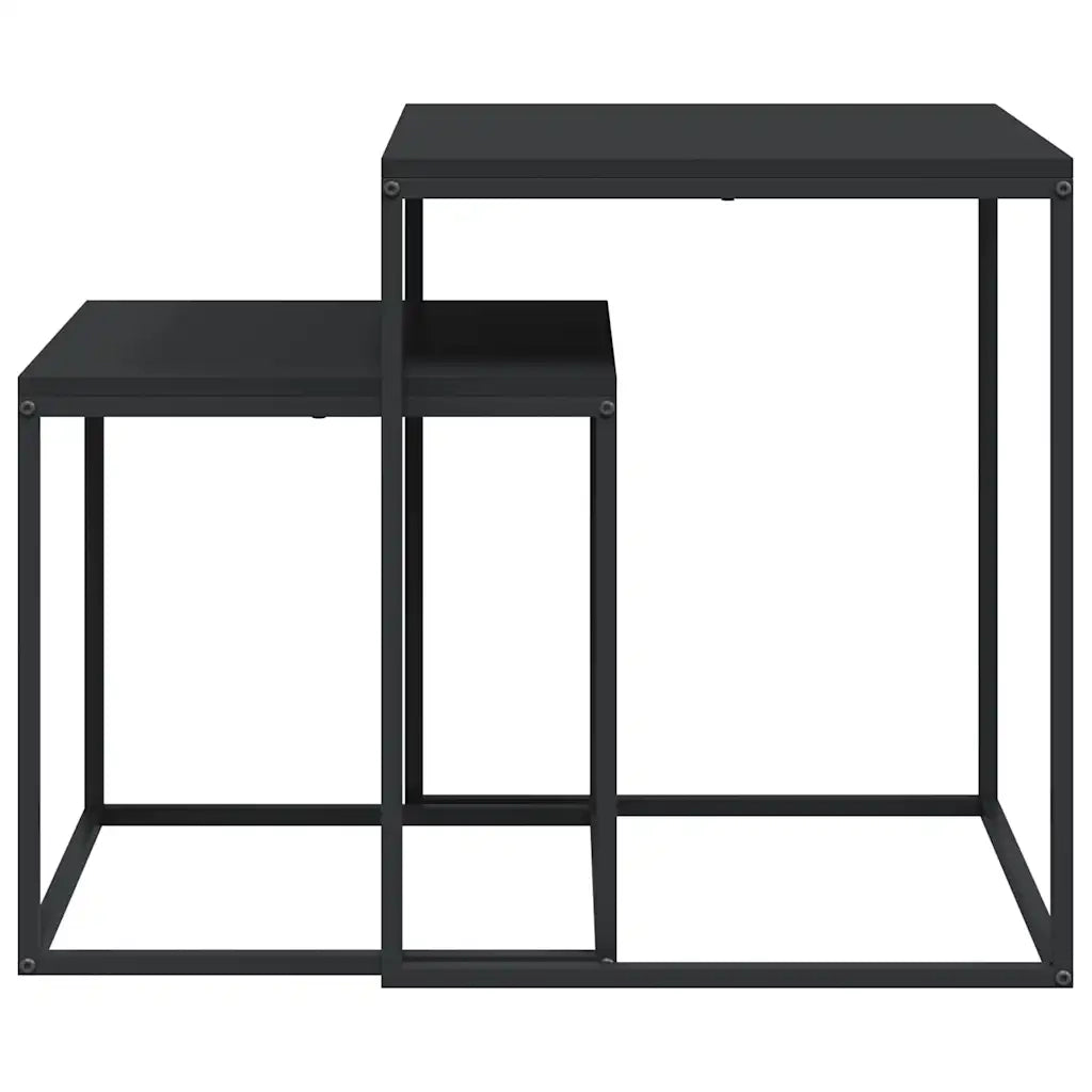 Set di Tavolini 2 pz in Legno Multistrato e Metallo