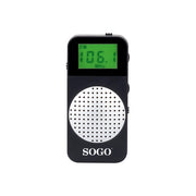 Radio digitale portatile AM FM, display LCD verde, memoria 50 stazioni, auricolari inclusi, clip aggancio - SOGO