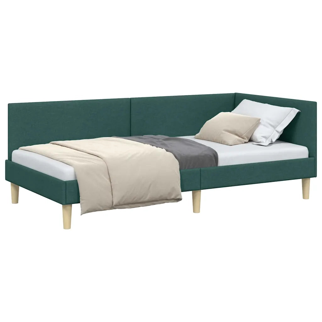 vidaXL Cornice del letto ad angolo Altro Verde scuro 90 x 200 cm