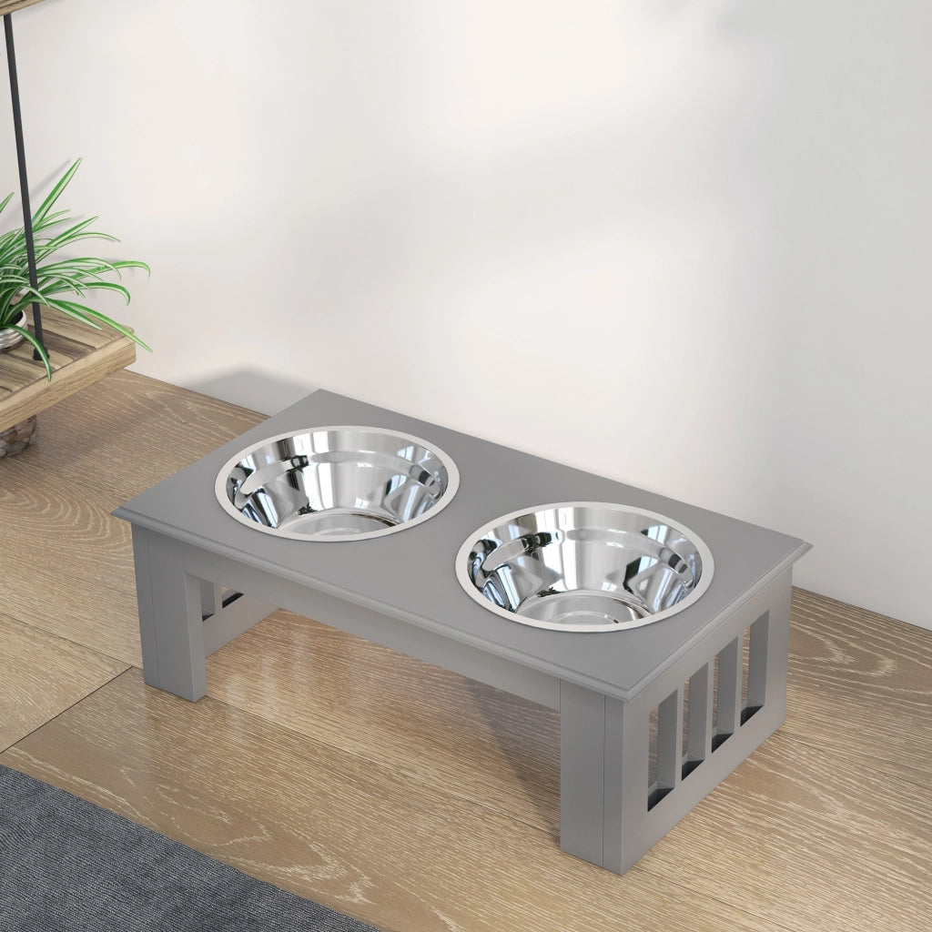 Ciotola per Cane Antiscivolo ¨C Zephmum ¨C Grigio 44x24x15cm 0.9L