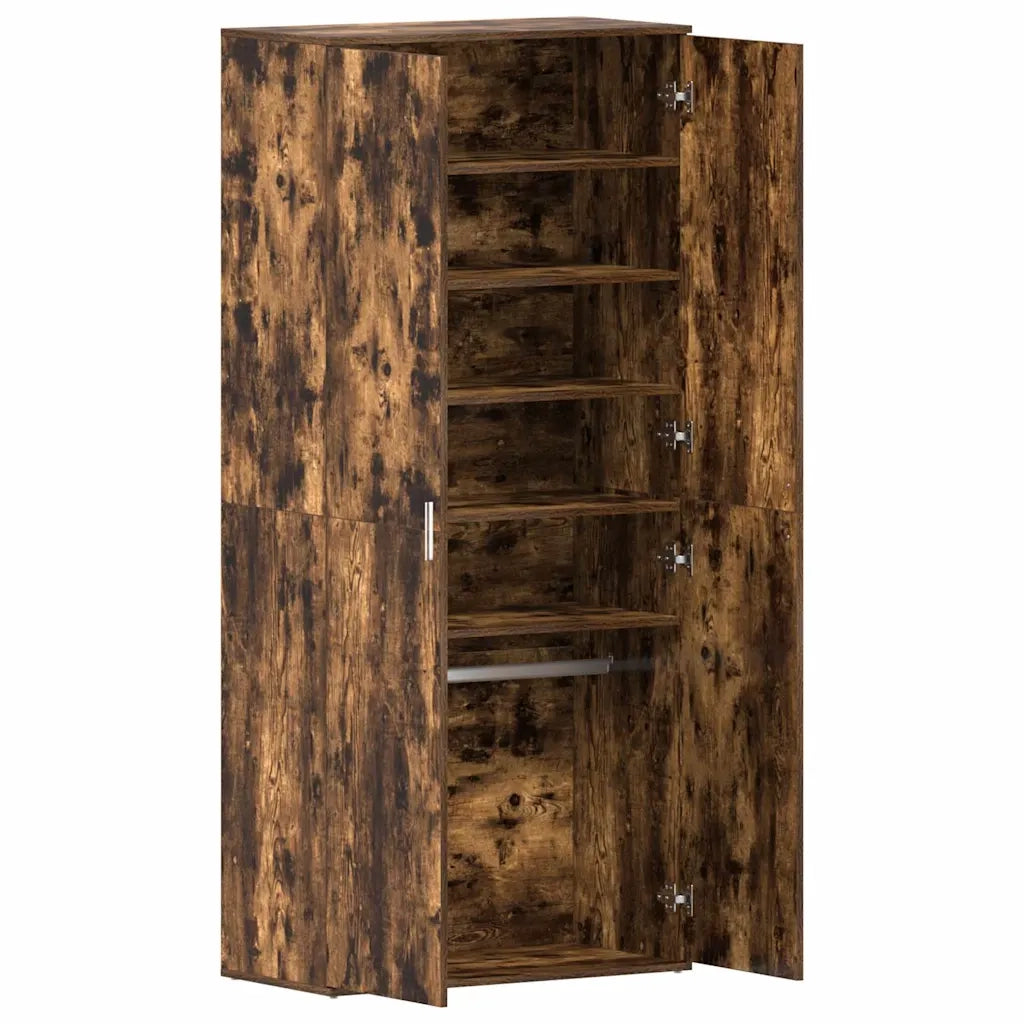Mobile per scarpe con lo scaffale-Scarpiera Rovere fum¨¦ 80 x 39 x 178 cm