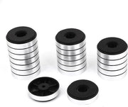 Set di 20 audiostandaards rotondi in acciaio inossidabile argentato 40mm x 10mm