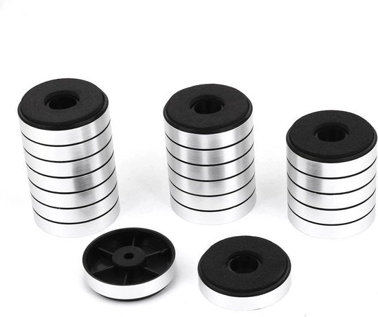 Set di 20 audiostandaards rotondi in acciaio inossidabile argentato 40mm x 10mm