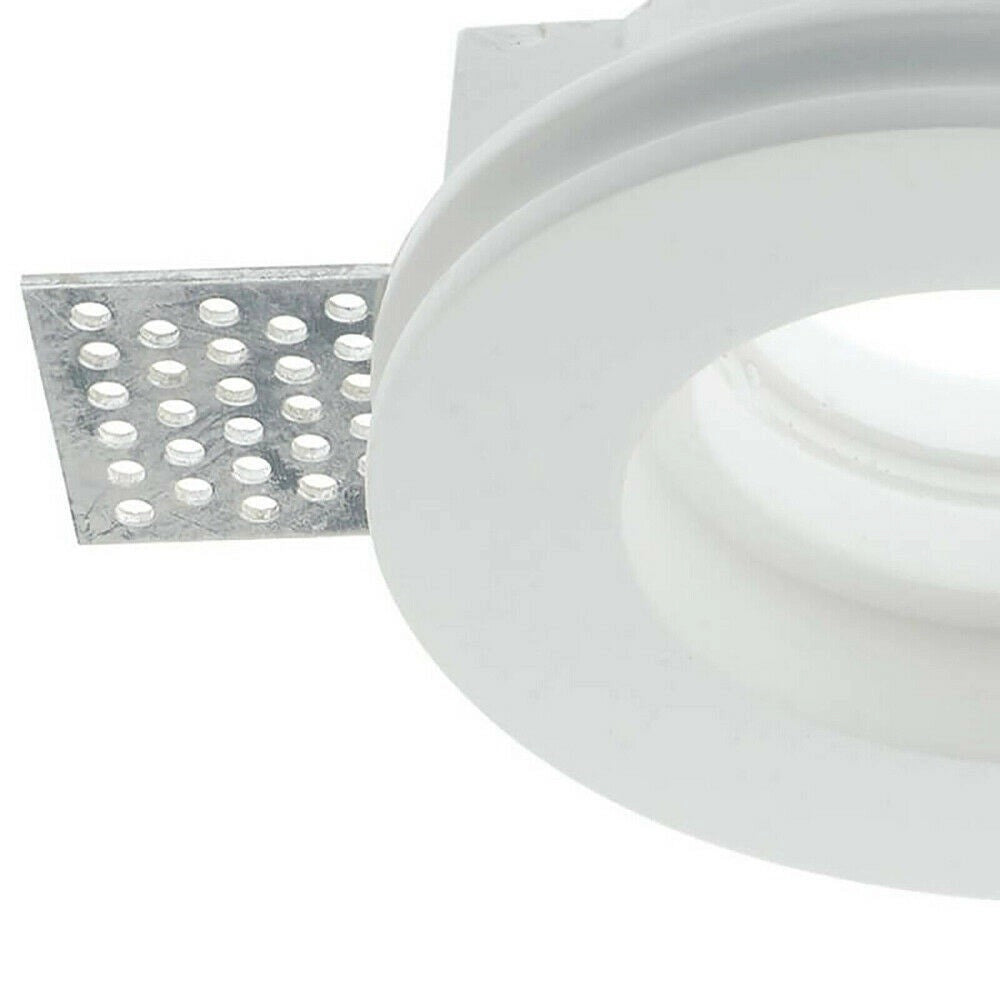 Trade Shop - Portafaretto Gesso Incasso A Scomparsa Supporto Faretto Tondo Con Vetrino Gs-15 -