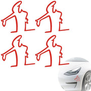 Etichetta riflettente 8 x 8 cm - Etichetta auto - Sticker divertente - Stile cartoon classico - Materiale di alta qualità