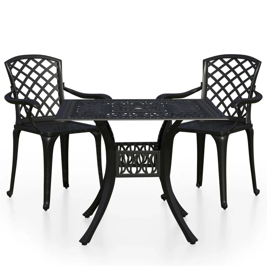 Set da Bistrot 3 pz in Alluminio Pressofuso Nero cod mxl 35515