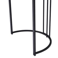 Tavolo da pranzo moderno 140 x 80 cm, con motivo marmo, struttura in metallo, per sala da pranzo e soggiorno, Bianco+Nero