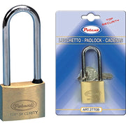 LUCCHETTO ARCO LUNGO 2700B POTENT - OTTONE ARCO CROMATO CHIAVI 2 MM 40X56- 12 pezzi