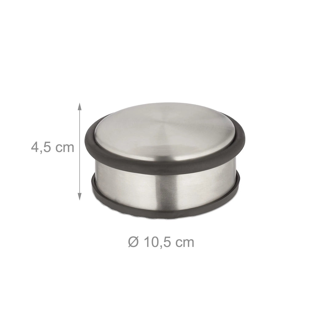 Set di 2 pratici fermaporte da interno 10 x 8 x 5 cm in acciaio grigio 13_0012808