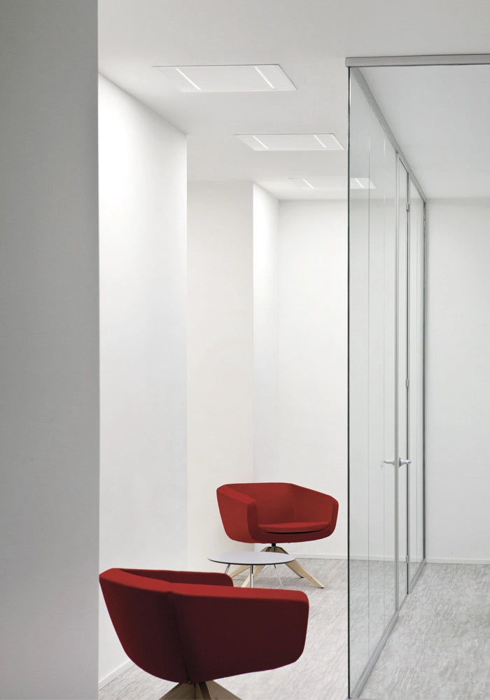 Pannello LED OPTIKA 19W 3000K CRI90 UGR19 - Struttura in Acciaio Bianco, Ottiche PMMA ad Alta Efficienza, Installazione Modulare - Rossini Group