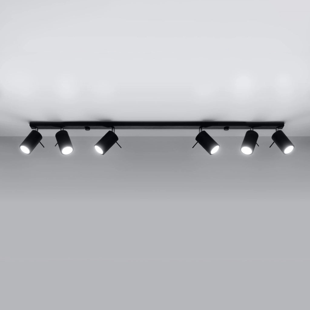 Plafoniera a barra TORQUE 6 luci nera GU10 Pure Lume