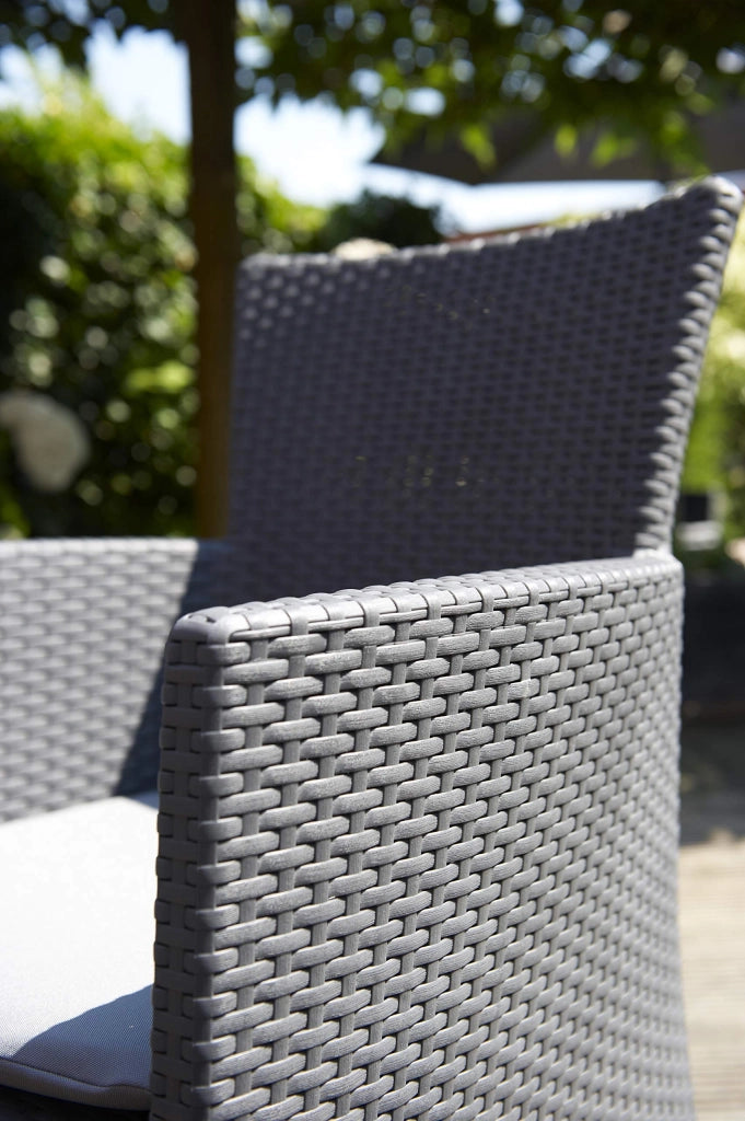 Salottino da Giardino con 2 Poltrone e Tavolino Contenitore Effetto 3 Pezzi