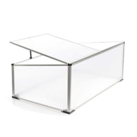 Mini serra in policarbonato trasparente e alluminio 100x60x40cm, tetto apribile