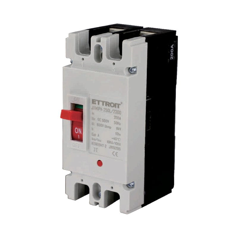 MCCB Interruttori Scatolati Magnetotermici DC Fotovoltaico 2P 10kA 200A DC 500V IP20 IEC60947-2