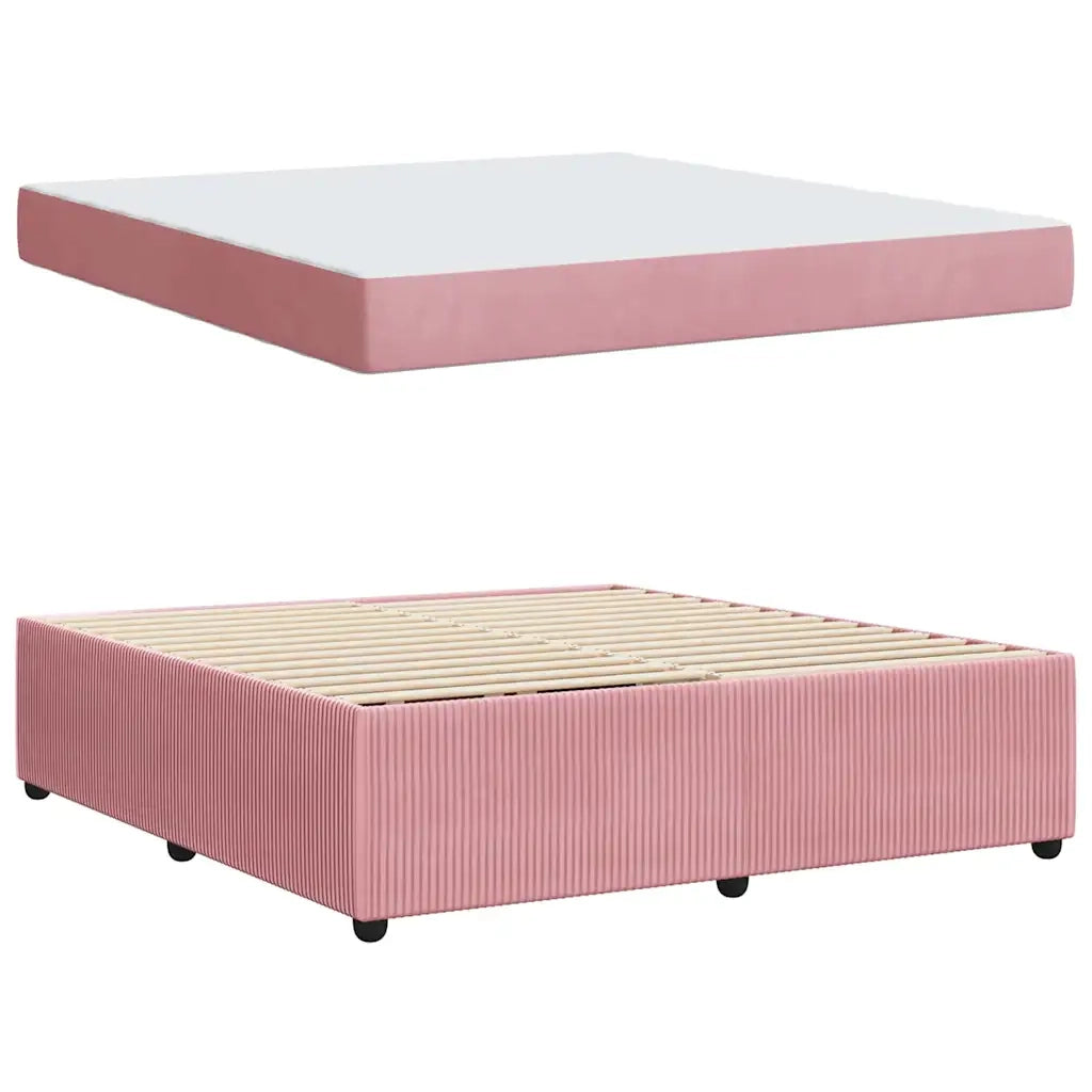 Struttura del letto con materasso Rosa 180 x 200 cm Tessuto