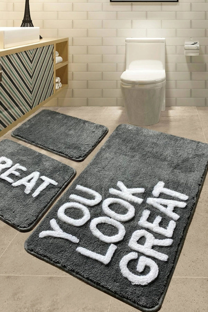 Westlake, Tappeto da Bagno Lavabile in Lavatrice, 60x100 cm Grigio