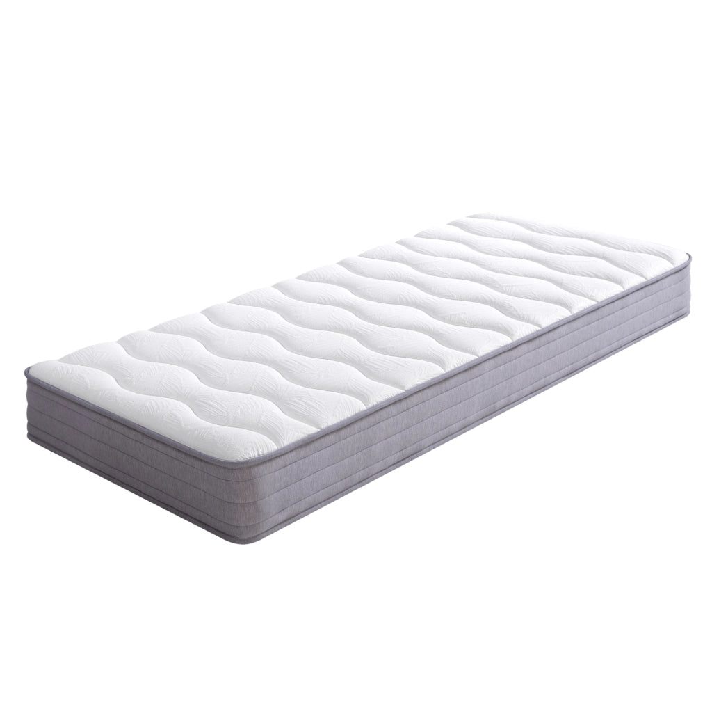 Letto imbottito 90x200 cm con LED; USB e vano contenitore; grigio; con materasso