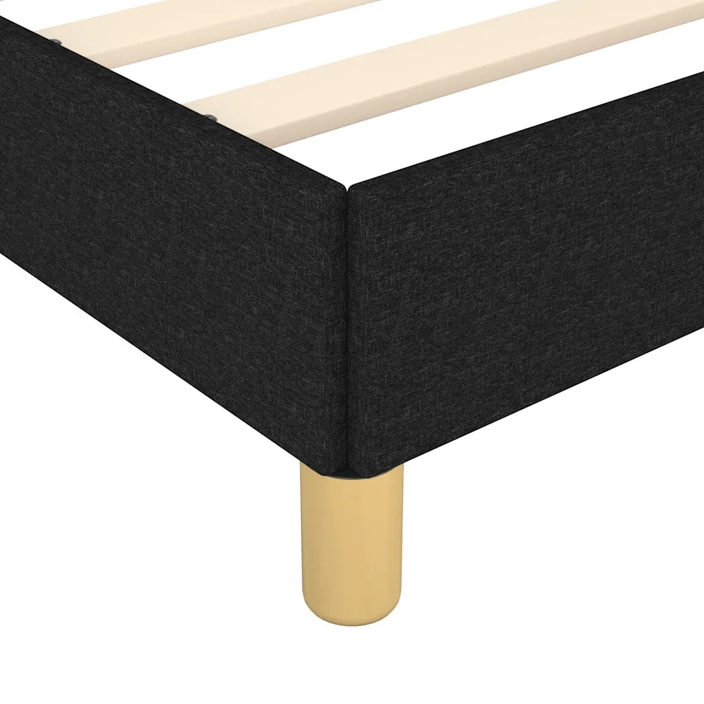 Giroletto con Testiera senza Materasso-Struttura Letto Nero 90x190 cm Tessuto