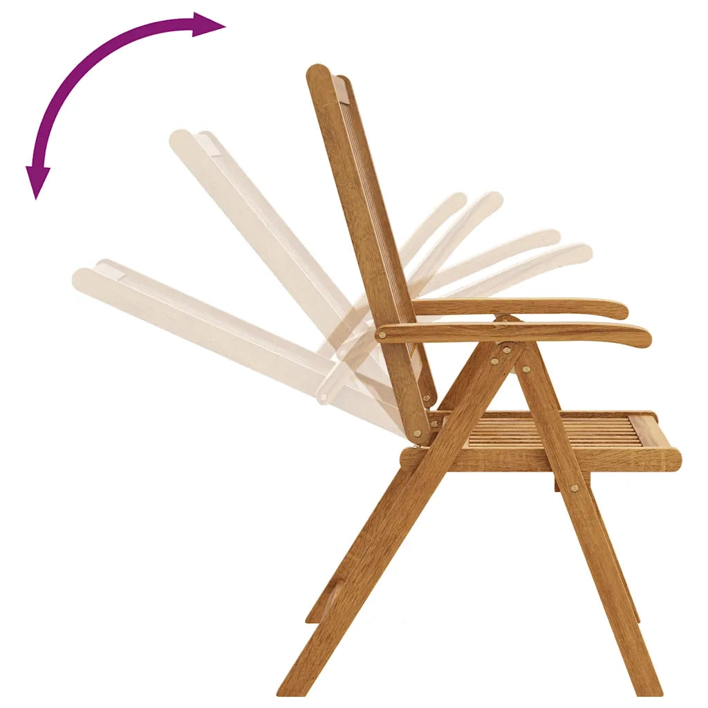 Sedie da Giardino Pieghevoli 3 pz in Legno Massello d'Acacia 310293