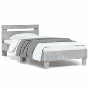 Giroletto con Testiera e LED Grigio Cemento 90x200 cmcod mxl 110663