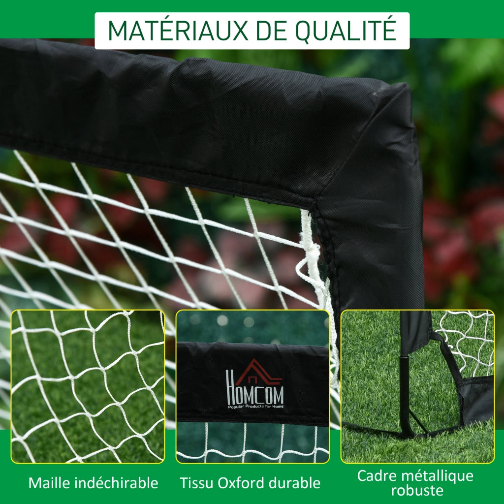 Set 2 Porte da Calcio Esterno Portatile ¨C zephmum ¨C 183x90x90 cm Nero Bianco
