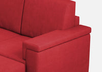 Divano 3 Posti con Pouf 208x155x85 cm Marrak in Tessuto Rosso