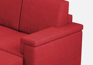 Divano 3 Posti con Pouf 208x155x85 cm Marrak in Tessuto Rosso