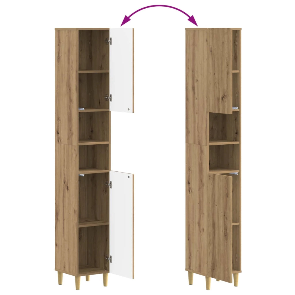 Set di Armadi da Bagno da 2 Pezzi ARNHEM Rovere Artigianale 3417530