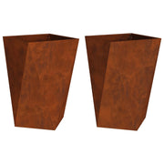 2 pz Fioriera | Cassetta per fiori | Vaso Ruggine 50 x 50 x 75 cm