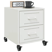 Comodini 2 pz Bianchi 36x39x43,5 cm in Acciaio
