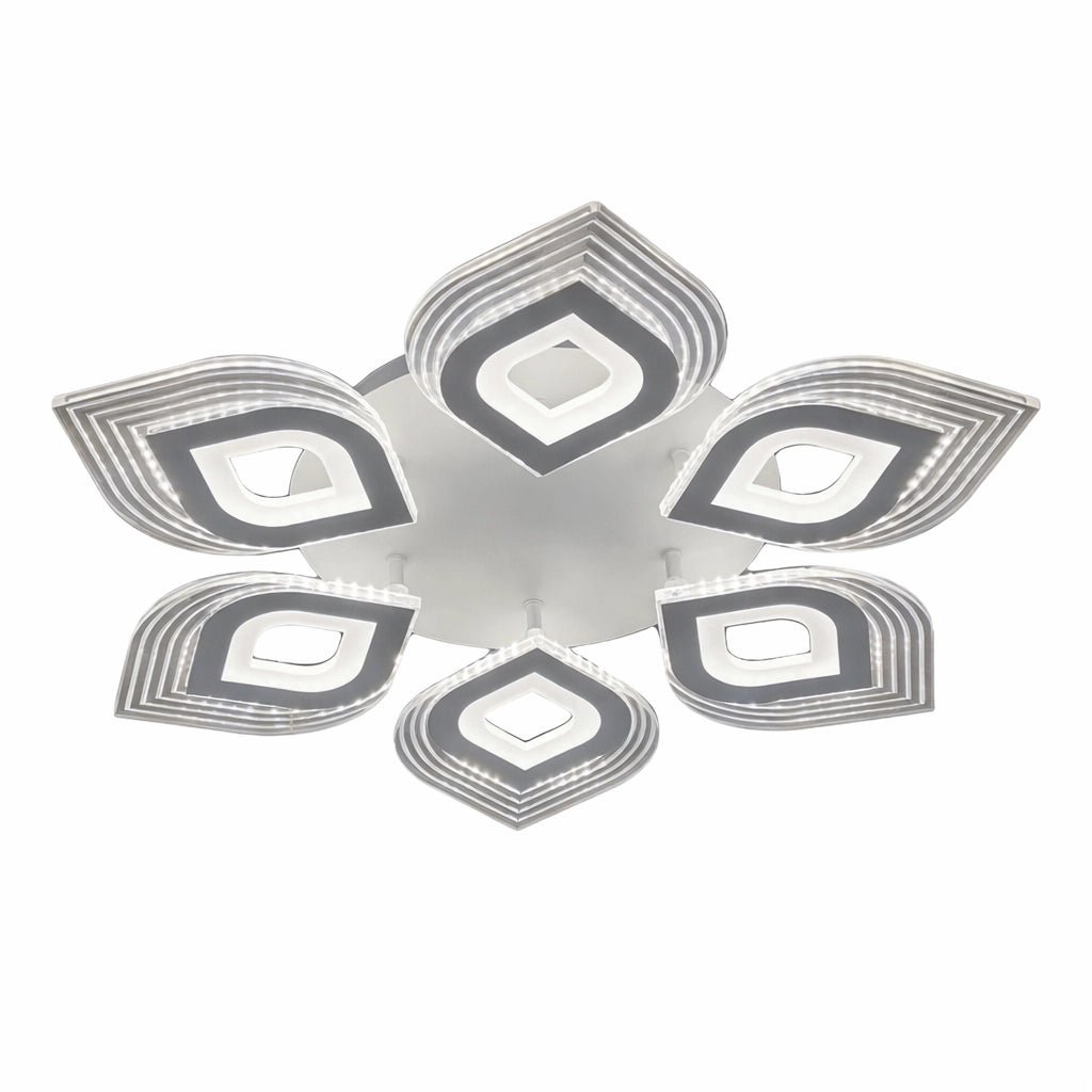 Plafoniera LED Moderna 55W 4400lm CCT Switch 3000K 4000K 6500K Soffitto 6 Elementi Acrilico 625x625mm Interno IP20 Fascio 300°