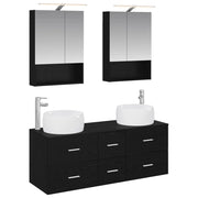 Set di mobili per il bagno 5 pcs Rovere Nero 3407040