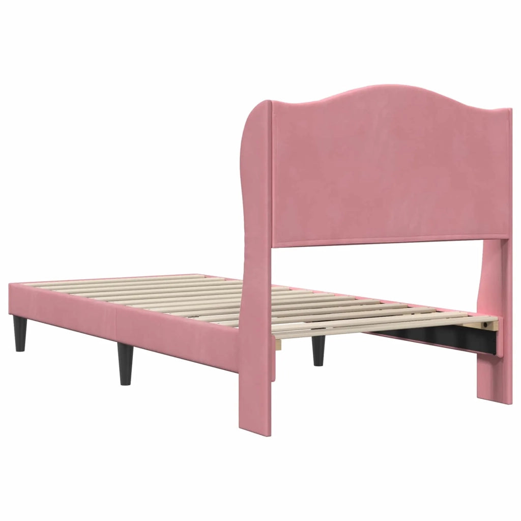 Struttura del letto con testiera Rosa 100 x 200 cm Velluto 42027902