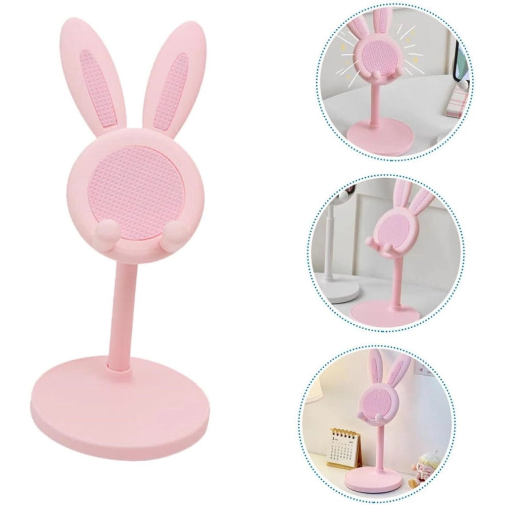 Trade Shop - Supporto Per Telefono Cellulare Forma Di Coniglietto Treppiede Portatile In Plastica -