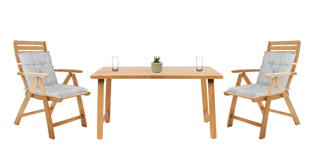Set Cuscini Sedia Con Schienale Imbottiti Con Laccetti Banda Elastica 40 x 80 Cm CuoricinoGrigio - 4 Pezzi