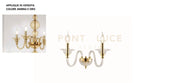 APPLIQUE TEBE 2 LUCI AMBRA E ORO ATTACCO E14 L.35CM