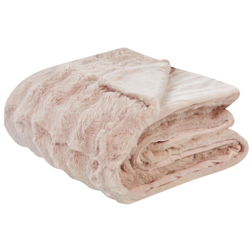 Coperta in finta pelliccia rosa 200 x 220 cm camera da letto