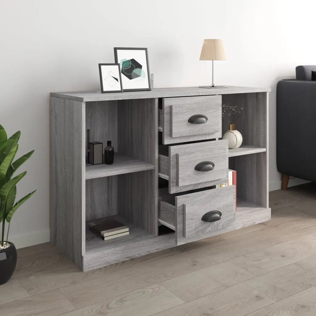 Credenza Grigio Sonoma 104,5x35,5x67,5 cm in Legno Multistrato 816238