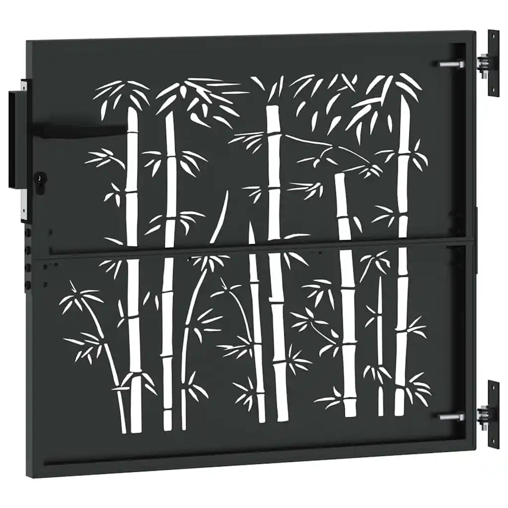 Cancello da giardino con blocco Nero 85 x 175 cm