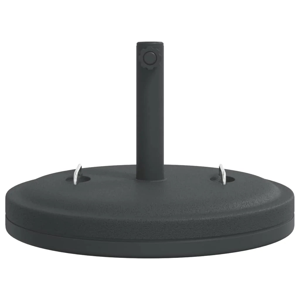 Base per ombrellone rotonda stabile con manici 50 x 33,5 cm per pali da 38 e 48 mm PE nero 02_0056656