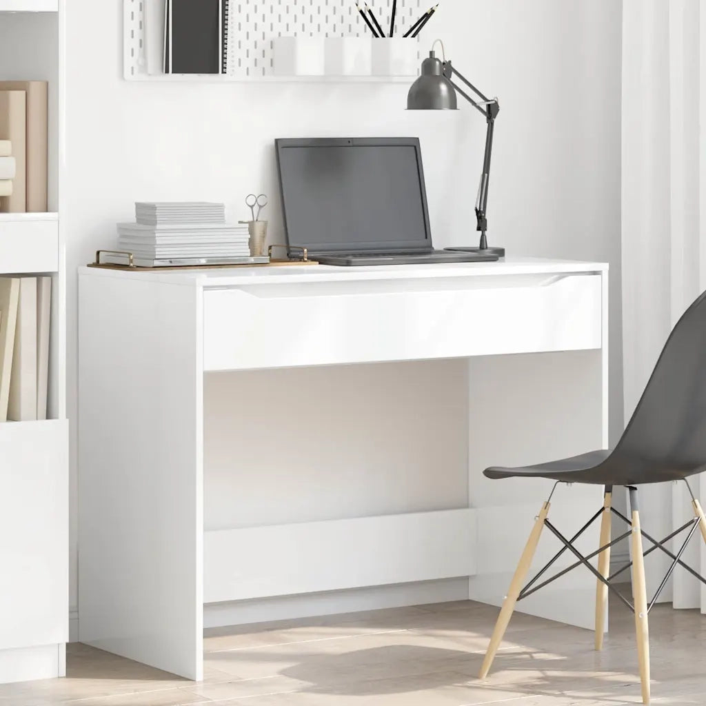 Scrivania Bianco Lucido 100 x 50 x 78 cm Legno ingegnerizzato 888941