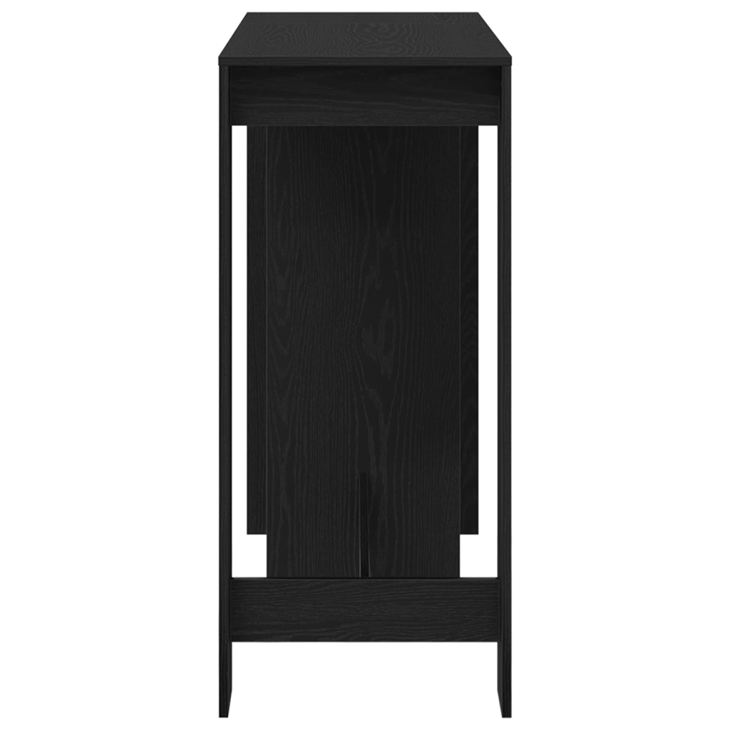 Tavolo da bar con ripiano Nero Rovere 102,5x46x103,5 cm Legno ingegnerizzato